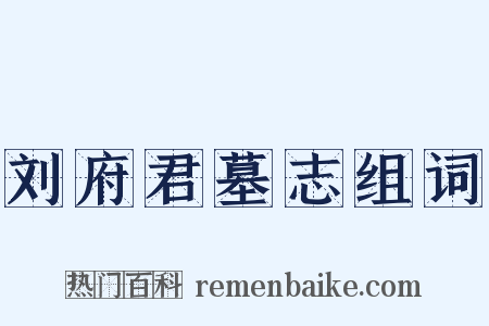 刘府君墓志组词是什么意思的图片